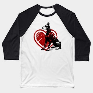 Doberman Heart Baseball T-Shirt